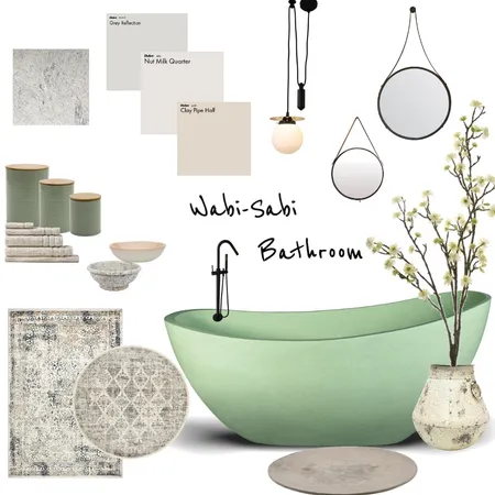 Wasabi Wabi Sabi Bathroom Interior Design Mood Board by Noemi on Style Sourcebook
