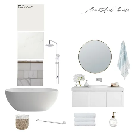 Grey & White Bathroom Interior Design Mood Board by Beautiful House on Style Sourcebook