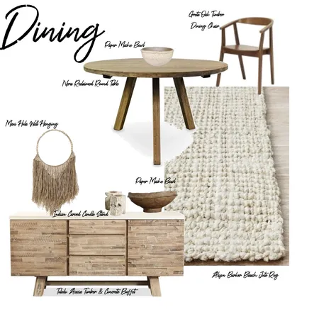 Earthy Dining Space Interior Design Mood Board by Styledbymel on Style Sourcebook