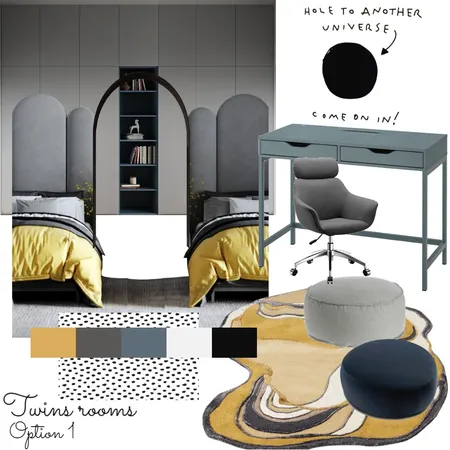 משפחת סגס: חדרי תאומים: אופציה 1 Interior Design Mood Board by Marin-a on Style Sourcebook