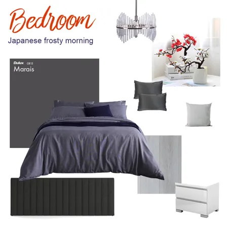 Bedroom "Japanese frosty morning" Interior Design Mood Board by Ekaterina Gradiuk on Style Sourcebook