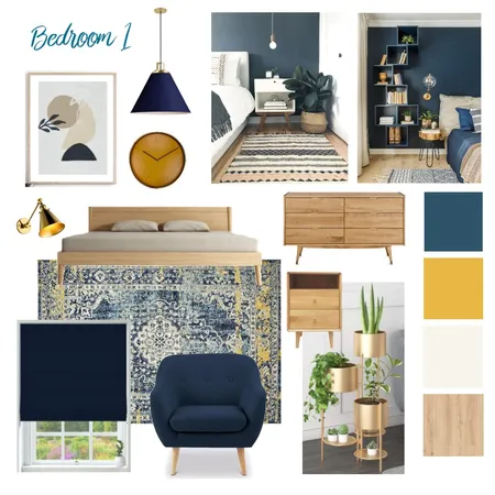 Bedroom 1- Blue Interior Design Mood Board by je.ssw@hotmail.com on Style Sourcebook