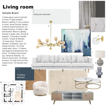 Sample Board - Living room Interior Design Mood Board by Davinia Lorretta Design on Style Sourcebook