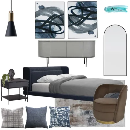 Bedroom Blues Interior Design Mood Board by Wit Decor on Style Sourcebook