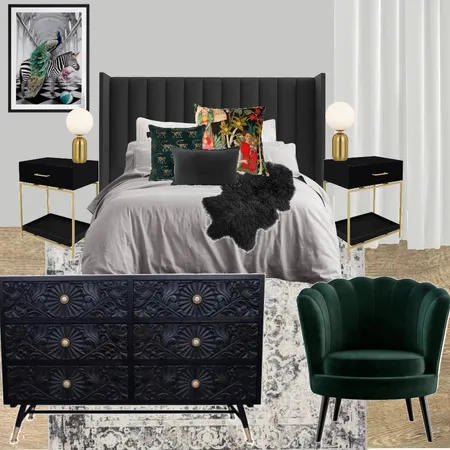 Moody bedroom Interior Design Mood Board by joanna1709 on Style Sourcebook