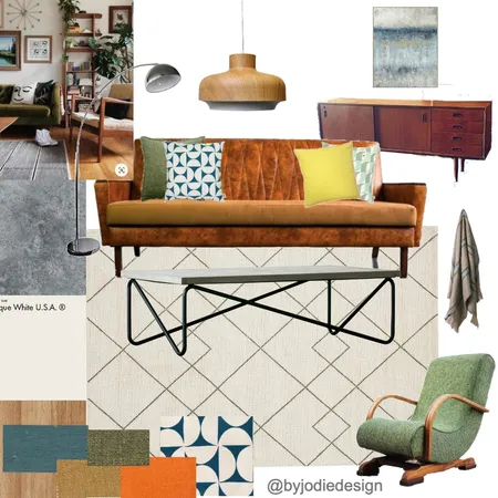 Mid-Century Living Room Interior Design Mood Board by byjodiedesign on Style Sourcebook