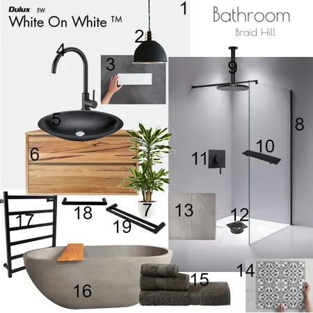 Bathroom Braidhill numbered Interior Design Mood Board by EcowarriorDesign on Style Sourcebook