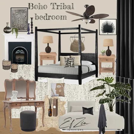 Boho Tribal Bedroom Interior Design Mood Board by EF ZIN Interiors on Style Sourcebook