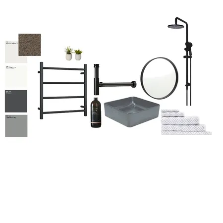 Monochrome Bathroom Interior Design Mood Board by achinids on Style Sourcebook