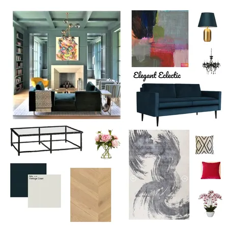 Eclectic Living Room Interior Design Mood Board by SWD Interior Design on Style Sourcebook