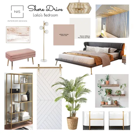 Shore Drive - Laila's Bedroom (option F) Interior Design Mood Board by Nis Interiors on Style Sourcebook
