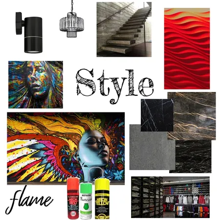 Hannahs flame streetwear Interior Design Mood Board by Elisha Stafford Design on Style Sourcebook