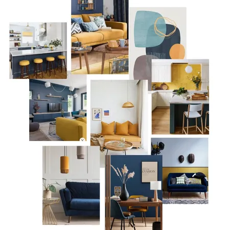 navy and mustard Interior Design Mood Board by Sophie Mayall on Style Sourcebook