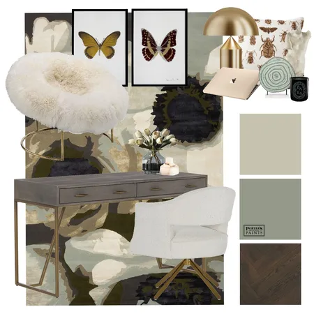 Luxe Home Office Interior Design Mood Board by Rebecca Jane Interiors on Style Sourcebook