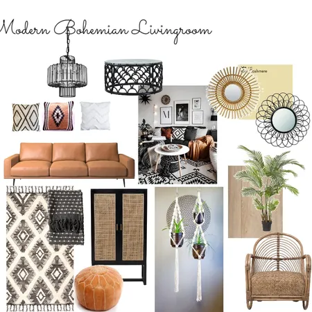 Modern bohemian living room Interior Design Mood Board by lisabet on Style Sourcebook