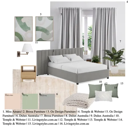 Master bedroom - calm retreat Interior Design Mood Board by MessymeT on Style Sourcebook
