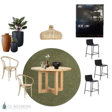 Dining/ Kitchen Soni- Green Rug Interior Design Mood Board by CSInteriors on Style Sourcebook