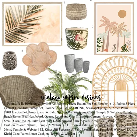 Palms and sunshine Interior Design Mood Board by Vintage Empire Designs on Style Sourcebook