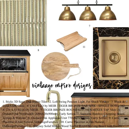 Kitchen Interior Design Mood Board by Vintage Empire Designs on Style Sourcebook