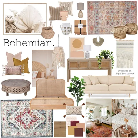 Bohemian Interior Design Mood Board by lauren white on Style Sourcebook