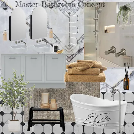 Master Bathroom Interior Design Mood Board by EF ZIN Interiors on Style Sourcebook