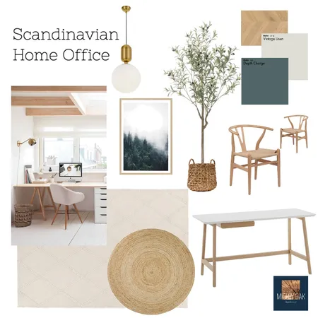 Scandi Home Office Interior Design Mood Board by Mighty Oak Inspired Design on Style Sourcebook