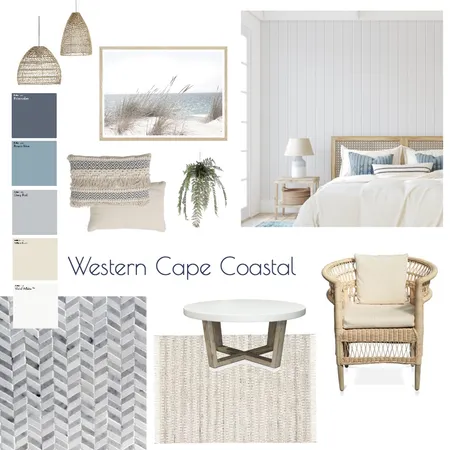 Western Cape Coastal Bedroom Interior Design Mood Board by Kate Campbell on Style Sourcebook