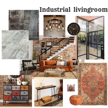 Indusrtial livingroom Interior Design Mood Board by lisabet on Style Sourcebook