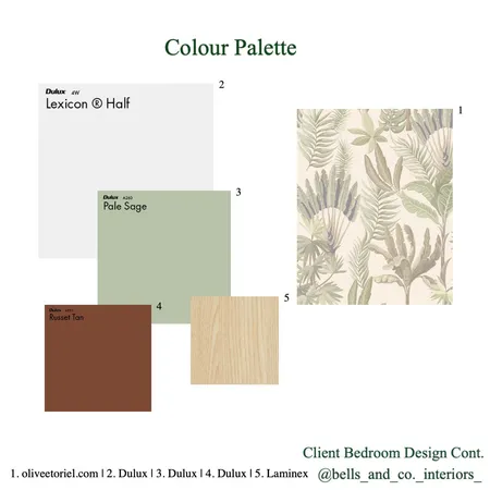 Bedroom Colour Palette Interior Design Mood Board by Bells & Co. Interiors on Style Sourcebook
