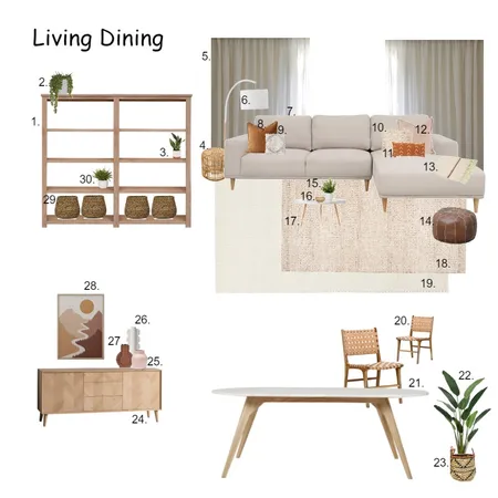Module 10 - Completed Assignment Living Dining Final Interior Design Mood Board by Mgj_interiors on Style Sourcebook