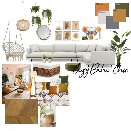 Boho Chic Living Room Interior Design Mood Board by SVEN on Style Sourcebook