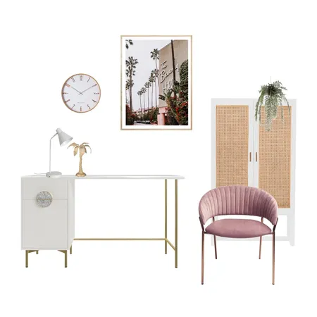 Blush Pink & Gold Study Space Interior Design Mood Board by NicoleSequeira on Style Sourcebook