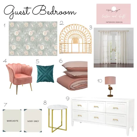 Guest bedroom Interior Design Mood Board by lustreanddrift on Style Sourcebook