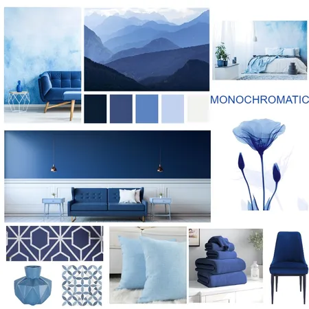 Blue MONO Interior Design Mood Board by Uyanga on Style Sourcebook