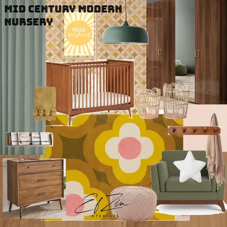 Mid century modern nursery Interior Design Mood Board by EF ZIN Interiors on Style Sourcebook