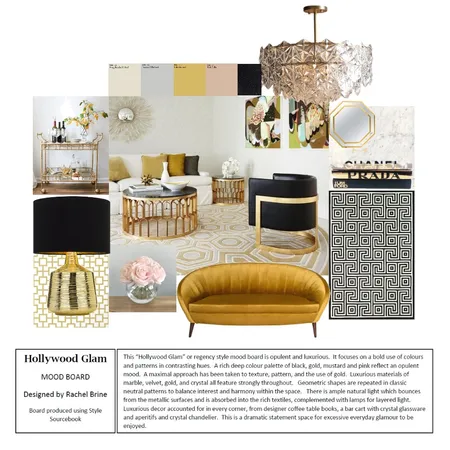 Hollywood Glam Interior Design Mood Board by Rachel Brine on Style Sourcebook