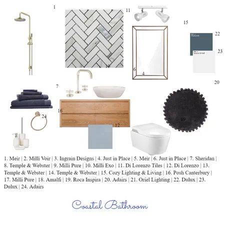 Coastal Bathroom Interior Design Mood Board by Mvdkroft on Style Sourcebook
