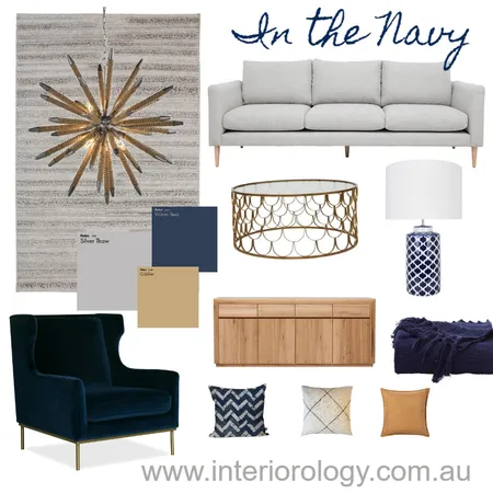 Navy Blue Living Interior Design Mood Board by interiorology on Style Sourcebook