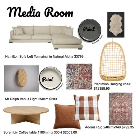Burrows Media Room Interior Design Mood Board by Leigh Fairbrother on Style Sourcebook