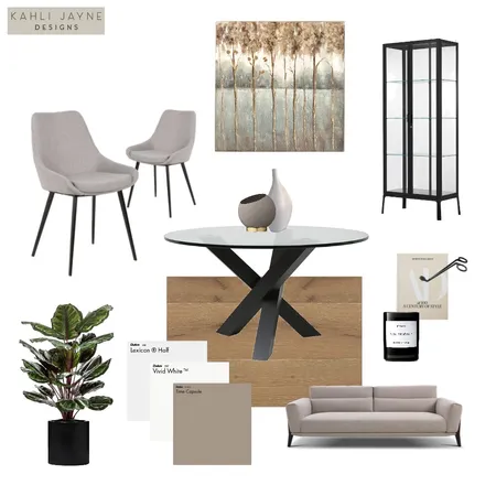 Modern Minimalist Dining Room Interior Design Mood Board by Kahli Jayne Designs on Style Sourcebook