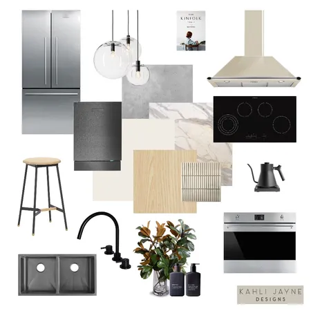 Modern Minimalist Kitchen Interior Design Mood Board by Kahli Jayne Designs on Style Sourcebook
