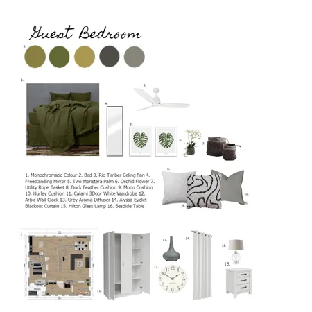 Guest Bedroom Interior Design Mood Board by Heidi Western on Style Sourcebook