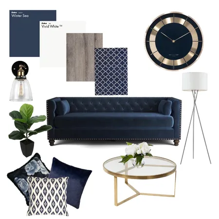 MOODY BLUE LOUNGE Interior Design Mood Board by Krystelle on Style Sourcebook