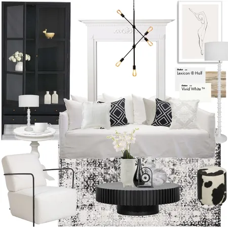 Black and white living Interior Design Mood Board by Decor n Design on Style Sourcebook