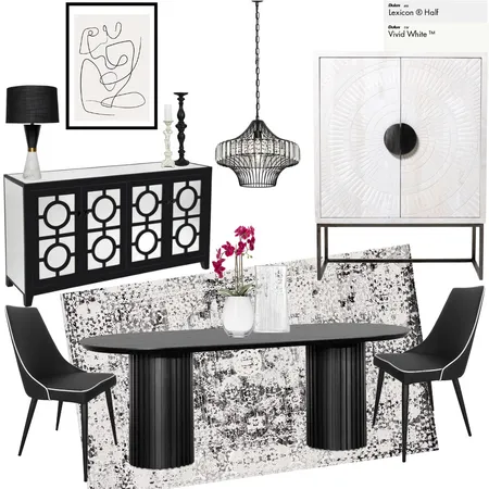 Black and white dining Interior Design Mood Board by Decor n Design on Style Sourcebook