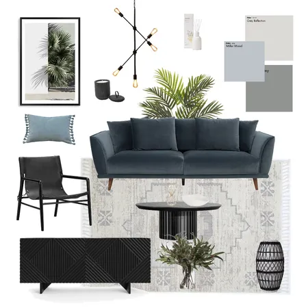 Moody Velvet  Living Room Interior Design Mood Board by Steph Nereece on Style Sourcebook