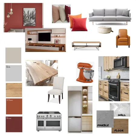 סלון + פינת אוכל + מטבח Interior Design Mood Board by stav on Style Sourcebook