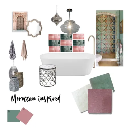 moroccan inspired bathroom Interior Design Mood Board by Natalie Snaddon on Style Sourcebook