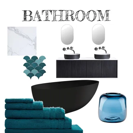 BATHROOM BK AND TURQUIZ VINTAGE Interior Design Mood Board by LYAT on Style Sourcebook