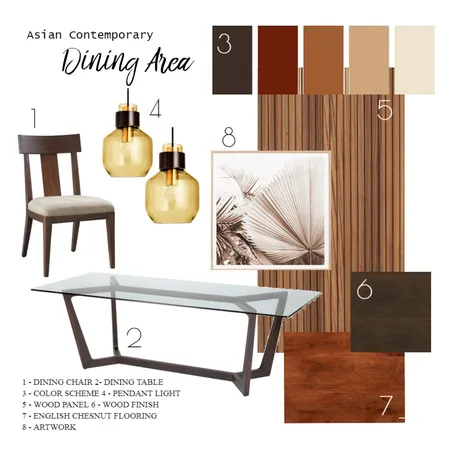 Asian Contemporary Dining Area Interior Design Mood Board by miko.interiors on Style Sourcebook